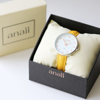 Your Own Handwriting Engraved Anaii Watch Yellow, 8 of 8