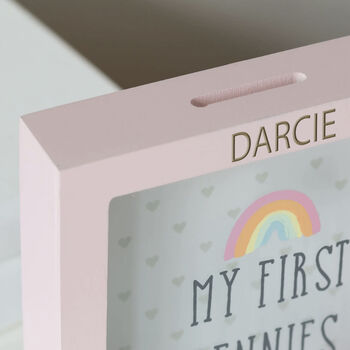 Personalised 'My First Pennies' Money Box, 5 of 6