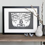 Romantic Bicycle Lovers Papercut Or Print In Mount, thumbnail 1 of 4