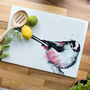 Inky Long Tailed Tit Glass Worktop Saver, thumbnail 6 of 6