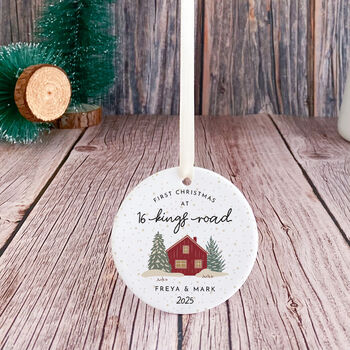 Personalised First Christmas New Home Ceramic Ornament Gift, 6 of 7