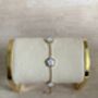 18 K Gold Plated Five Leaf Clover Bracelet Gold White, thumbnail 4 of 5