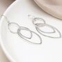 Large Sterling Silver Moving Linked Hoop Drop Earrings, thumbnail 2 of 7