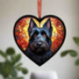 Scottish Terrier Stained Glass Effect Heart Suncatcher, thumbnail 3 of 5