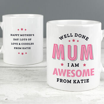 Personalised Well Done Mum Mug Fun Mother’s Day Gift, 3 of 4