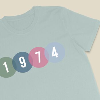 Birth Year Circle T Shirt, 6 of 6