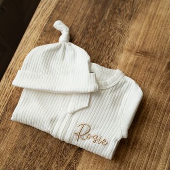 Personalised Baby Zip Sleepsuit, 8 of 9