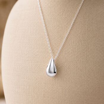 Personalised Sterling Silver Tiny Teardrop Pendant Necklace, 4 of 10