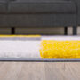 The Rugs Geometric Shaggy Rug Yellow Checkered Rug, thumbnail 5 of 12
