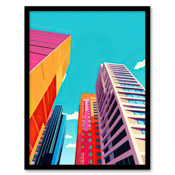 City Living Multi Color Vibrant Building Wall Art Print, 5 of 6