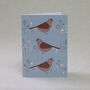 Birds And Flowers Cornflower Blue Card, thumbnail 1 of 2
