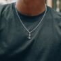 Gold Mini Anchor Steel Pendant Necklace For Men, thumbnail 5 of 10