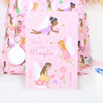 Pink Fairy Printed Backpack With Personalised Bag Tag, 5 of 5
