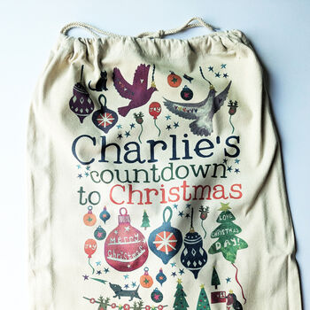 Personalised Countdown To Christmas Sack, 5 of 5