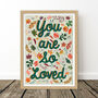 You Are So Loved Green Woodland Nursery Art Print, thumbnail 7 of 9
