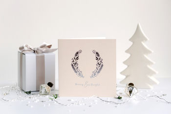 Luxury Hot Foil Blush And Silver Christmas Card, 2 of 3
