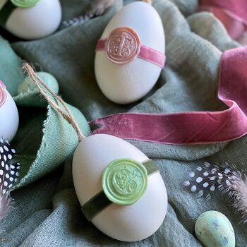 Hanging Goose Egg With Personalised Wax Seal, 3 of 9