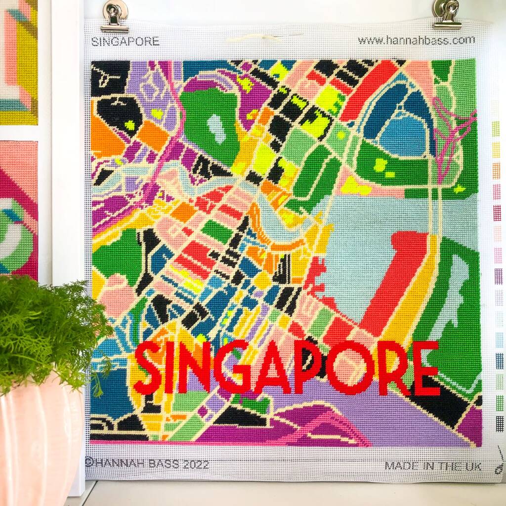 Singapore City Map Tapestry Kit, 1 of 3