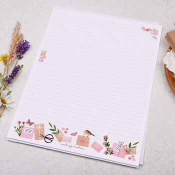 A4 Letter Writing Paper With Pink Parcels, 3 of 4