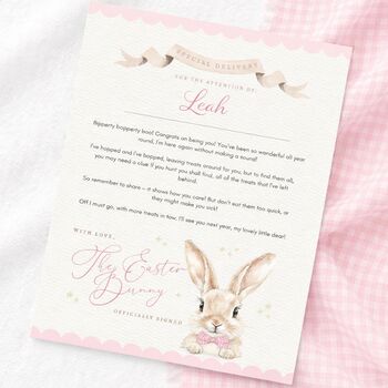 Personalized Easter Bunny Letter, Easter Basket Keepsake, 2 of 4
