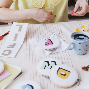 Drop Shadow Alphabet Cross Stitch Kit, 8 of 10
