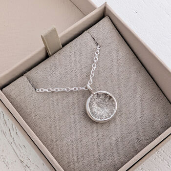 Silver Fingerprint Soft Circle Charm, 3 of 7