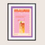 Retro Cocktail Malibu Bay Breeze Print, thumbnail 3 of 5