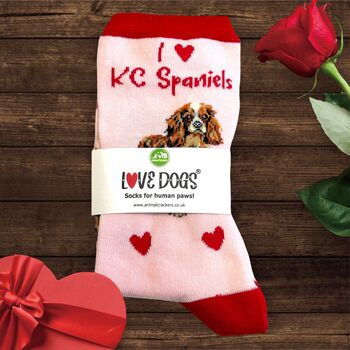 I Love Kc Spaniels Socks Novelty Gift, 2 of 6