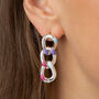 Rainbow Coloured Chunky Cuban Chain Earrings, thumbnail 1 of 6
