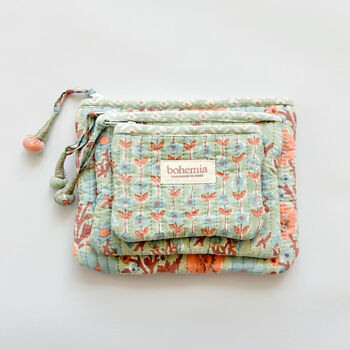 Posie Zip Pouch, Duck Egg, 2 of 4