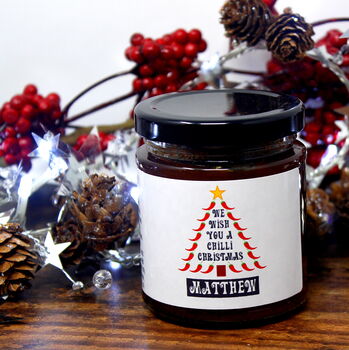 'Chilli Christmas' Personalised Chilli Jam Gift Set, 3 of 8