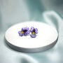Wildflower Pansy Studs In Sterling Silver, thumbnail 5 of 6