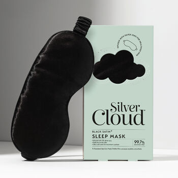 Silver Cloud Black Satin Sleep Eye Mask, 6 of 8