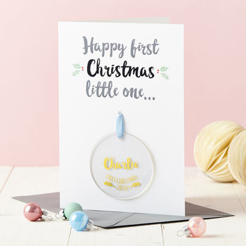 Baby's First Christmas Foiled Decoration Card, 4 of 4