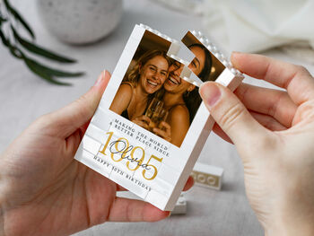Personalised Birthday Gift Photo Block Keepsake, 9 of 10
