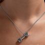 Personalised Silver Coloured Dumbbell Pendant Necklace, thumbnail 1 of 9