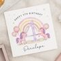 Personalised Unicorn 4th Birthday Card For Daughter, thumbnail 1 of 7