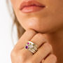 Mystical Yin Amethyst And Moonstone Spinning Ring, thumbnail 3 of 12