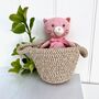 Personalised Linen Cat In Basket, thumbnail 1 of 3