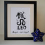 Leo Star Sign Personalised Print, thumbnail 2 of 5