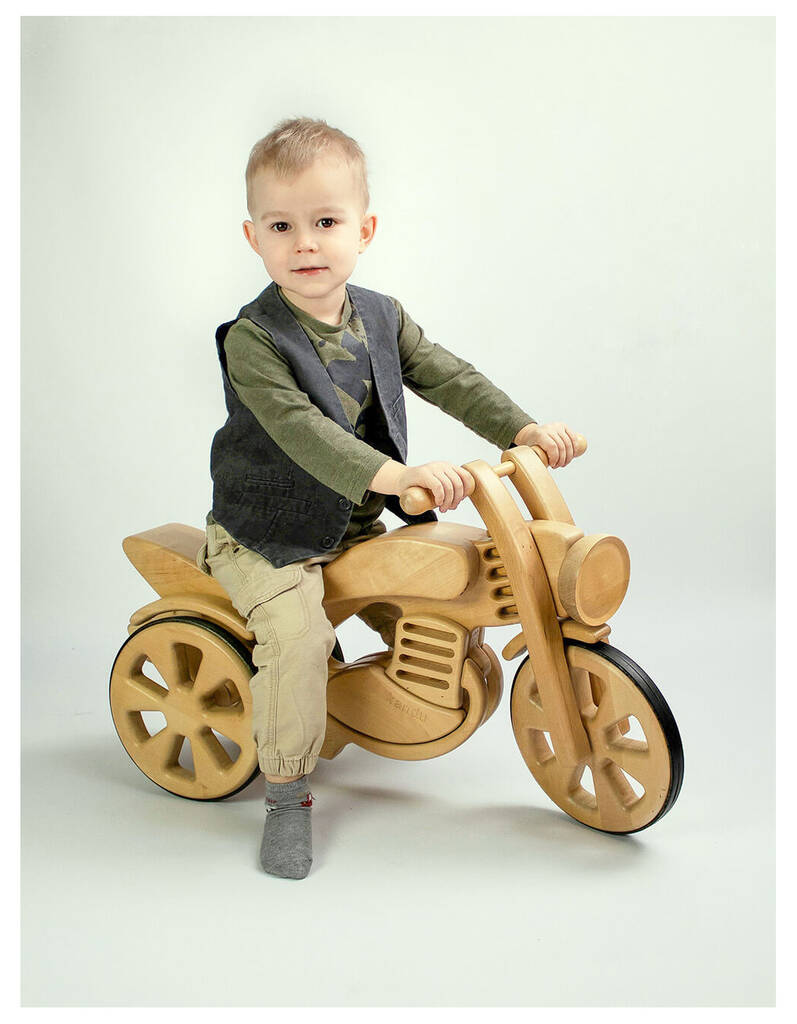 Hibba Classic Wooden Ride On And Rocking Trike, 1 of 10