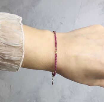 Skinny Ruby Bracelet In Gold Or Silver, 3 of 12