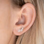 Flower Ear Climber Sterling Silver Earrings, thumbnail 3 of 7