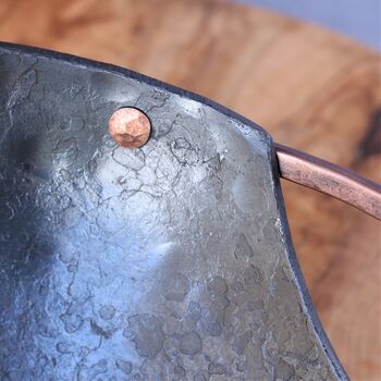 Large Forged Bowl With Copper Handles Personalized Gift, 4 of 7