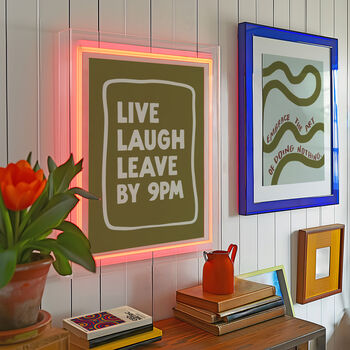 Live Laugh Leave By 9pm Funny Typography Print, 12 of 12