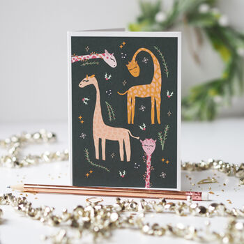 Jungle Giraffe Christmas Card, 3 of 4