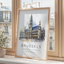 Brussels Belgium Europe City Landmark Travel Poster, thumbnail 2 of 7