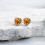 Sterling Silver November Citrine Birthstone Stud Earrings, thumbnail 4 of 9