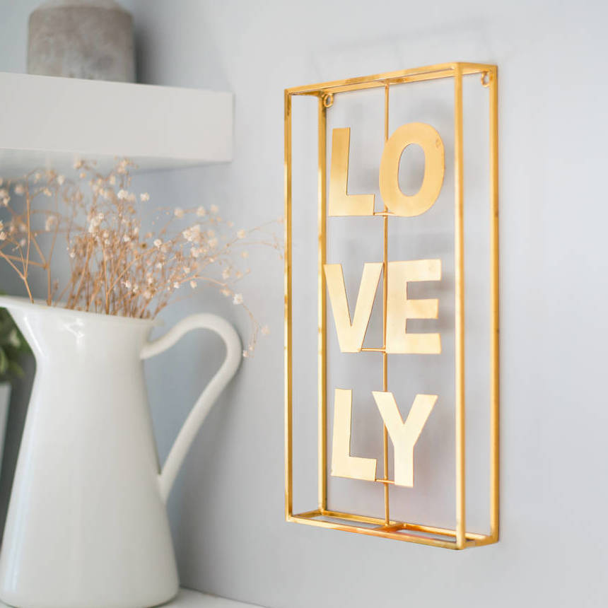 Gold Metal Wall Hanging Word By The Letteroom