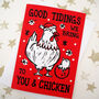 Chicken Funny Christmas Card Pack Or Five Or 10, thumbnail 2 of 3